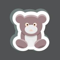 etiqueta engomada del oso de peluche. adecuado para el símbolo de los niños. diseño simple editable. vector de plantilla de diseño. ilustración sencilla