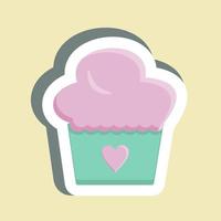 muffin de pegatinas. adecuado para el símbolo de panadería. diseño simple editable. vector de plantilla de diseño. ilustración sencilla