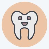 Icon Cleaned Tooth. suitable for medicine symbol. color mate style. simple design editable. design template vector. simple illustration vector
