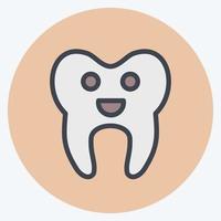 Icon Cleaned Tooth. suitable for medicine symbol. color mate style. simple design editable. design template vector. simple illustration vector