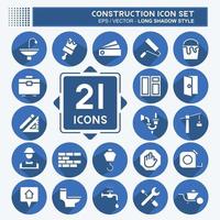 Icon Set Construction. suitable for building symbol. long shadow style. simple design editable. design template vector. simple illustration vector