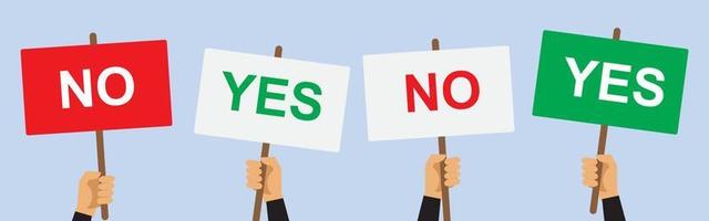 Agree, disagree, yes, no vector icon illustration material