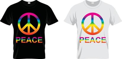 camisa blanca y negra con el símbolo de la paz vector