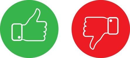 Vector Illustration Logo  Thumb Up Thumb Down Icons Isolated Collection