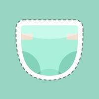 Sticker line cut Diaper. suitable for Kids symbol. simple design editable. design template vector. simple illustration vector
