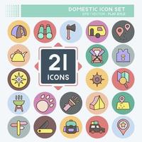 Icon Set Domestic. suitable for education symbol. flat style. simple design editable. design template vector. simple illustration vector