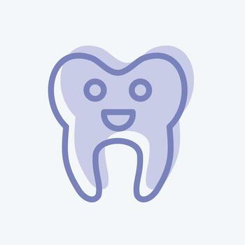 Icon Cleaned Tooth. suitable for medicine symbol. two tone style. simple design editable. design template vector. simple illustration vector