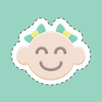 Sticker line cut Baby Girl. suitable for Kids symbol. simple design editable. design template vector. simple illustration vector