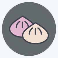 Icon Dumpling. suitable for Bakery symbol. color mate style. simple design editable. design template vector. simple illustration vector
