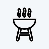 Icon Grill. suitable for education symbol. line style. simple design editable. design template vector. simple illustration vector