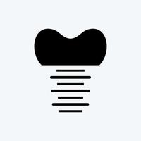 Icon Dental Implant. suitable for medicine symbol. glyph style. simple design editable. design template vector. simple illustration vector