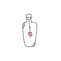 jar with a cork inside which a heart hangs vector