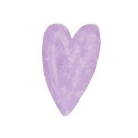 Abstract illustration purple colour vector watercolor shape isolated heart