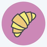 icono de croissant. adecuado para el símbolo de panadería. estilo compañero de color. diseño simple editable. vector de plantilla de diseño. ilustración sencilla