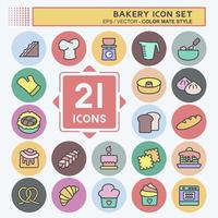 Icon Set Bakery. suitable for Bakery symbol. color mate style. simple design editable. design template vector. simple illustration vector