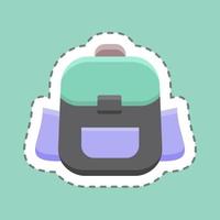 Sticker line cut Backpack. suitable for education. simple design editable. design template vector. simple illustration vector