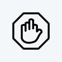 Icon Stop Hand. suitable for building symbol. line style. simple design editable. design template vector. simple illustration vector