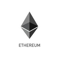 Ethereum vector logo icon isolated on white background