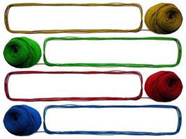 Colorful threads isolated on white background photo