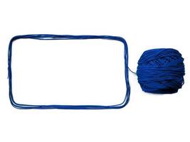 Knitting yarn on isolated white background photo