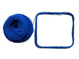 Knitting yarn on isolated white background photo