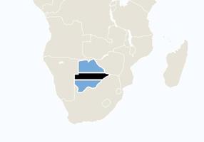 Africa with highlighted Botswana map. vector