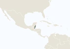 Central America with highlighted Belize map. vector