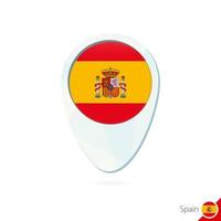 Spain flag location map pin icon on white background. vector