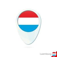 icono de pin de mapa de ubicación de bandera de luxemburgo sobre fondo blanco. vector