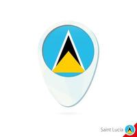 Saint Lucia flag location map pin icon on white background. vector