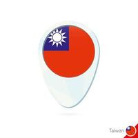 Taiwan flag location map pin icon on white background. vector