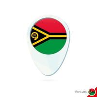 Vanuatu flag location map pin icon on white background. vector