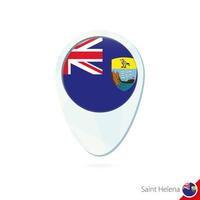 Saint Helena flag location map pin icon on white background. vector