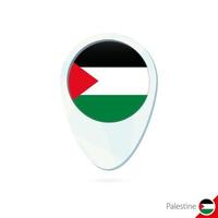 Palestine flag location map pin icon on white background. vector