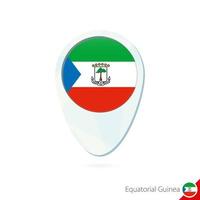 Equatorial Guinea flag location map pin icon on white background. vector