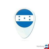 Honduras flag location map pin icon on white background. vector