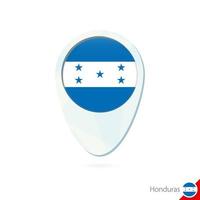 icono de pin de mapa de ubicación de bandera de honduras sobre fondo blanco. vector