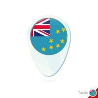 Tuvalu flag location map pin icon on white background. vector