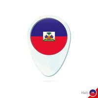 Haiti flag location map pin icon on white background. vector