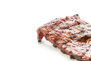 grilled barbecue ribs pork isolated on white photo