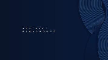 Abstract wavy lines on gradient dark blue background with space for text. Vector illustration