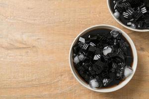 Black grass jelly with ice photo