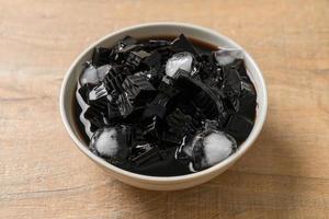 Black grass jelly with ice photo