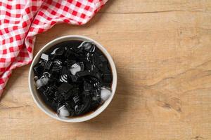 Black grass jelly with ice photo