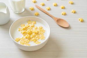 cereals with fresh milk photo