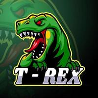 diseño de mascota de logotipo de esport de dinosaurio vector