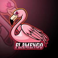 diseño de la mascota del logotipo de flamingo esport vector