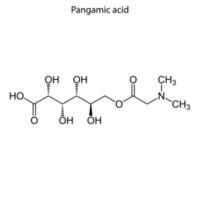 Skeletal formula of molecule. vector