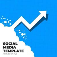 increase graph, social media template, Graphic finance up vector, cloud arrow, up arrow graphic