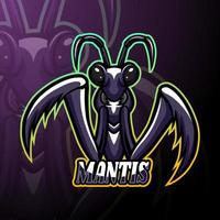 diseño de la mascota del logotipo de mantis esport vector